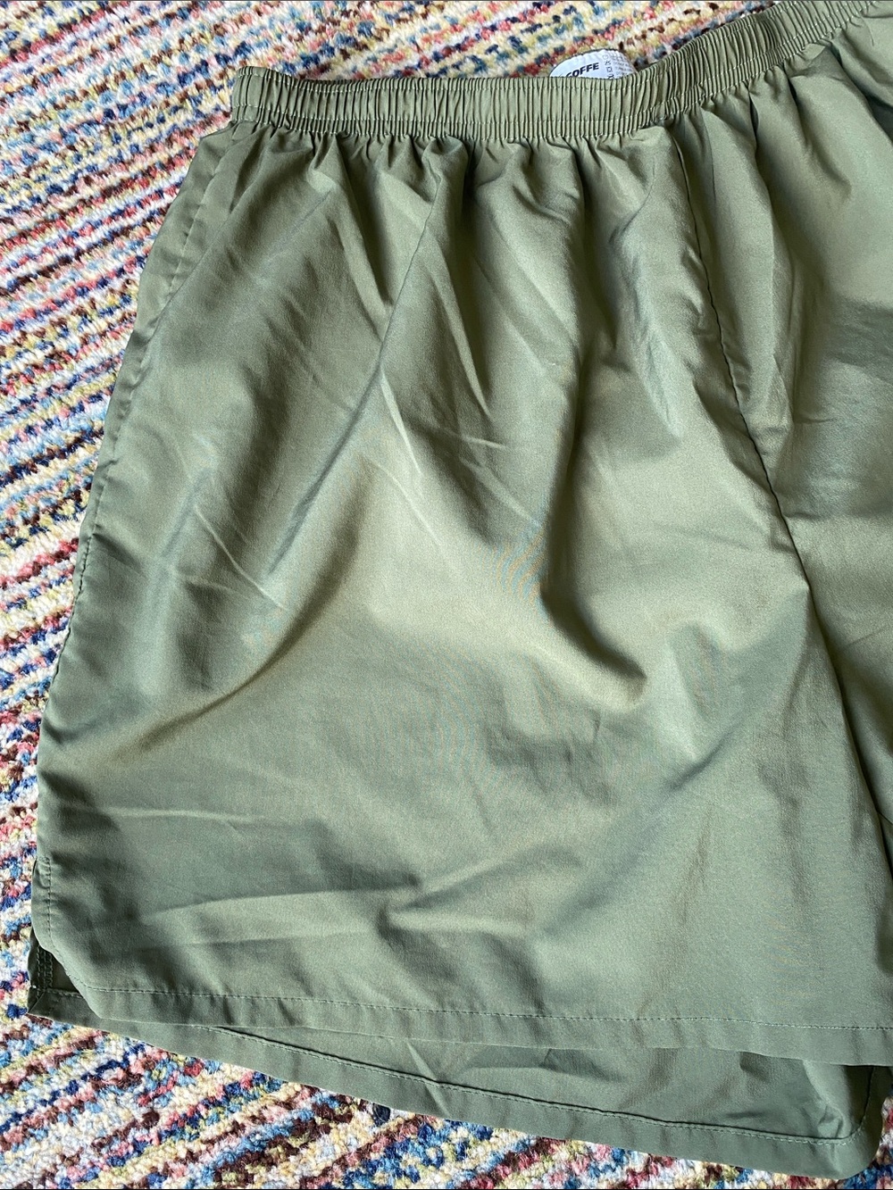 Soffe Olive Green Athletic Pull-On Shorts with Black Liner - Picture 2 of 5